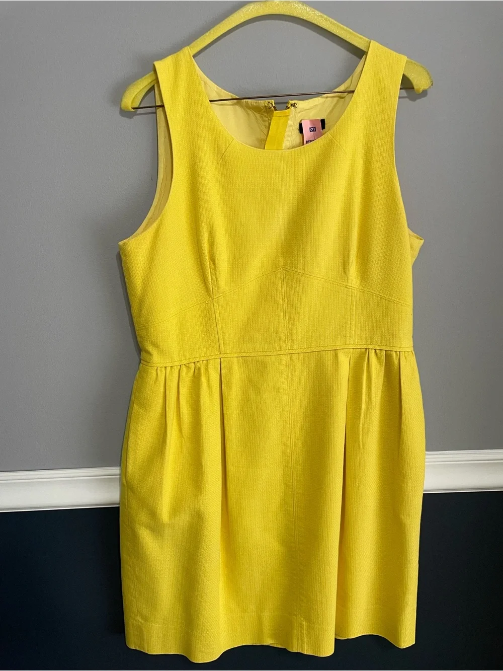 J Crew Yellow Sheath Dress with pockets!